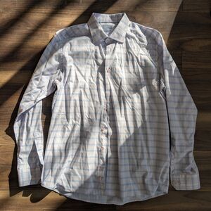 Eton Light Blue and White Plaid Shirt